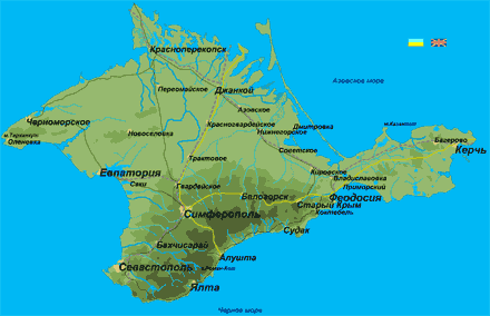 Подробная карта Крымa. Крым, Украина