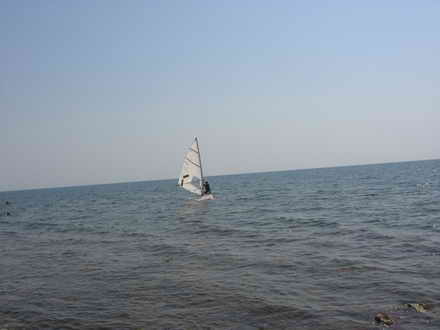 Windsurfer in the open sea
