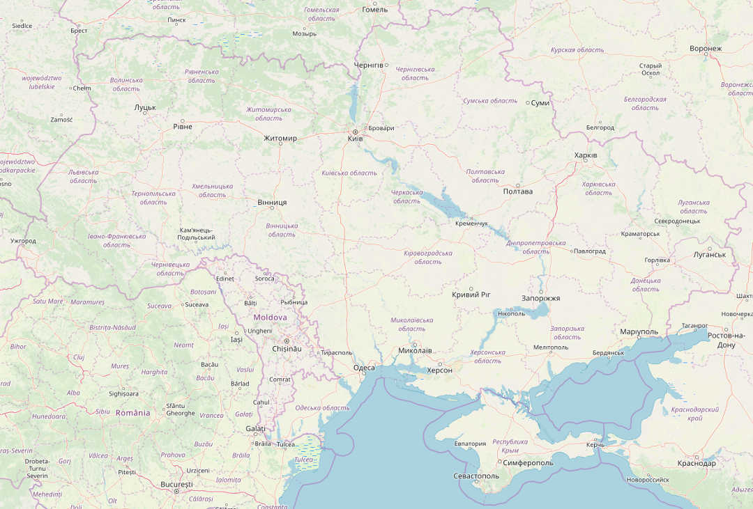 Готелі України. Карта України